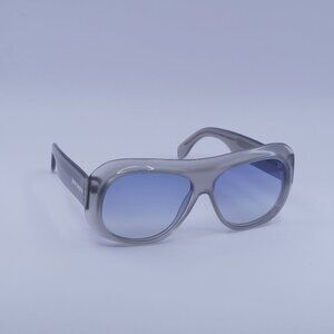 Palm Angels PERI103 ELFIN 0942 Sunglasses Grey Aviator Frame, Blue Lenses